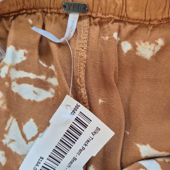 Young Fabulous & Broke Pants Satin Copper Print Pull On Wide Leg Size S NEW - Picture 7 of 12